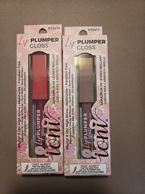 Ioni Lip Gloss Plumper Hot Alert Shade-Carmina Pink & Sheer Red - Lot Of 2