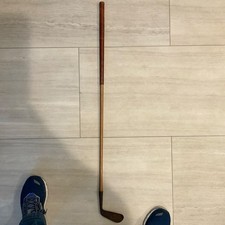 Vintage MacGregor Mashie Single Iron Hickory Wood Shaft Golf Club Leather Grip