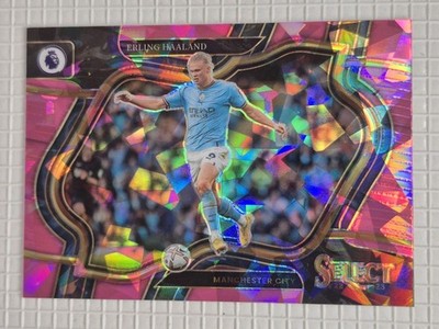2024-25 Panini Prizm Premier League Erling Haaland Pink Cracked Ice Field Level