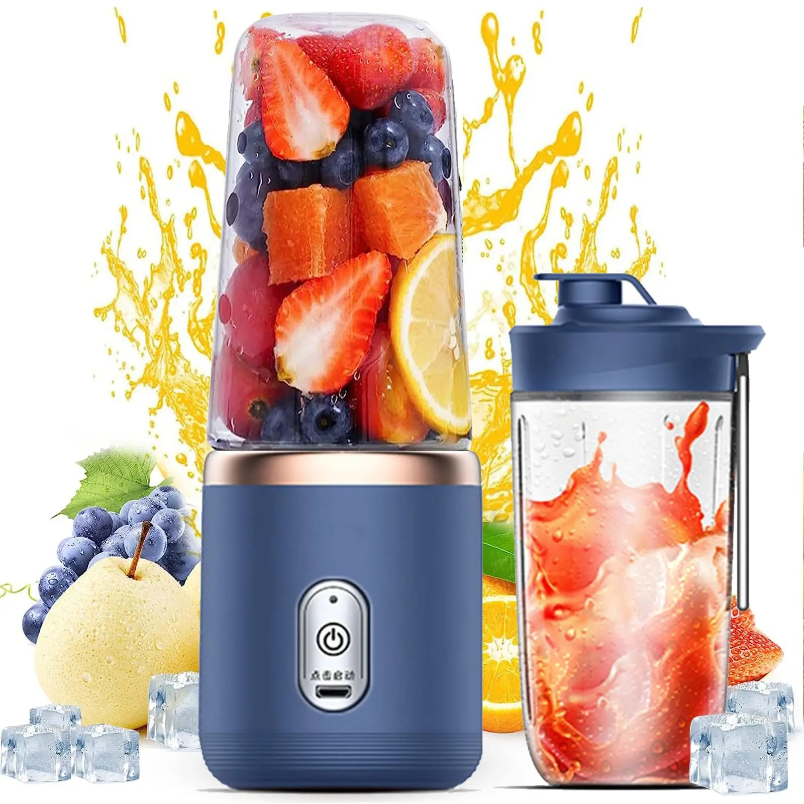 Portable Blender 14oz, 6 Blades Powerful Personal Blender fo