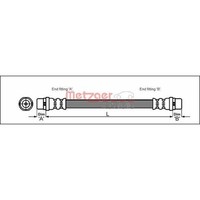 Metzger 4110340 Bremsschlauch FüR Mercedes Benz VW Sprinter LT 28 46 B904 2DA