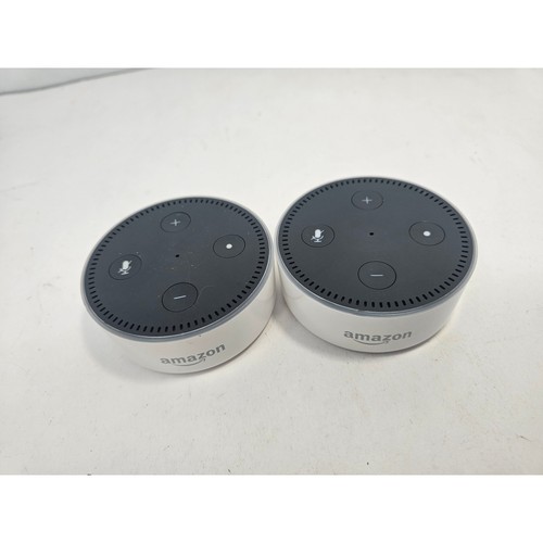 Lot of 2 Amazon Echo Dot 2nd Generation White Smart Speaker Parts Repair AS-IS
