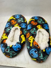 Pokemon Slippers Size Kids Size Sherpa Inside Fabric with Gripper Soles