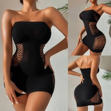 Robe femme couleur unie sprin été tentation maille club club vêtements de nui