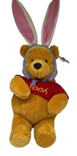 VTG Disney Winnie the Pooh Easter Bunny Bean Bag Plush 18" Mouseketoys Soft Toy