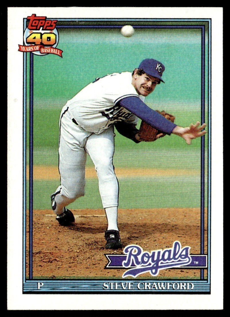 1991 Topps Steve Crawford Kansas City Royals #718