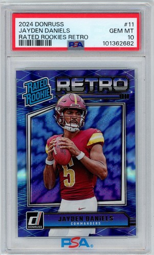 2024 Donruss JAYDEN DANIELS Rated Rookie Retro Commanders PSA 10 Gem Mint D545