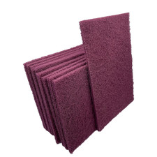 10-Pack: 6" X 9", Maroon - Very Fine, Non-Woven Hand Pad, Aluminum Oxide Grains,