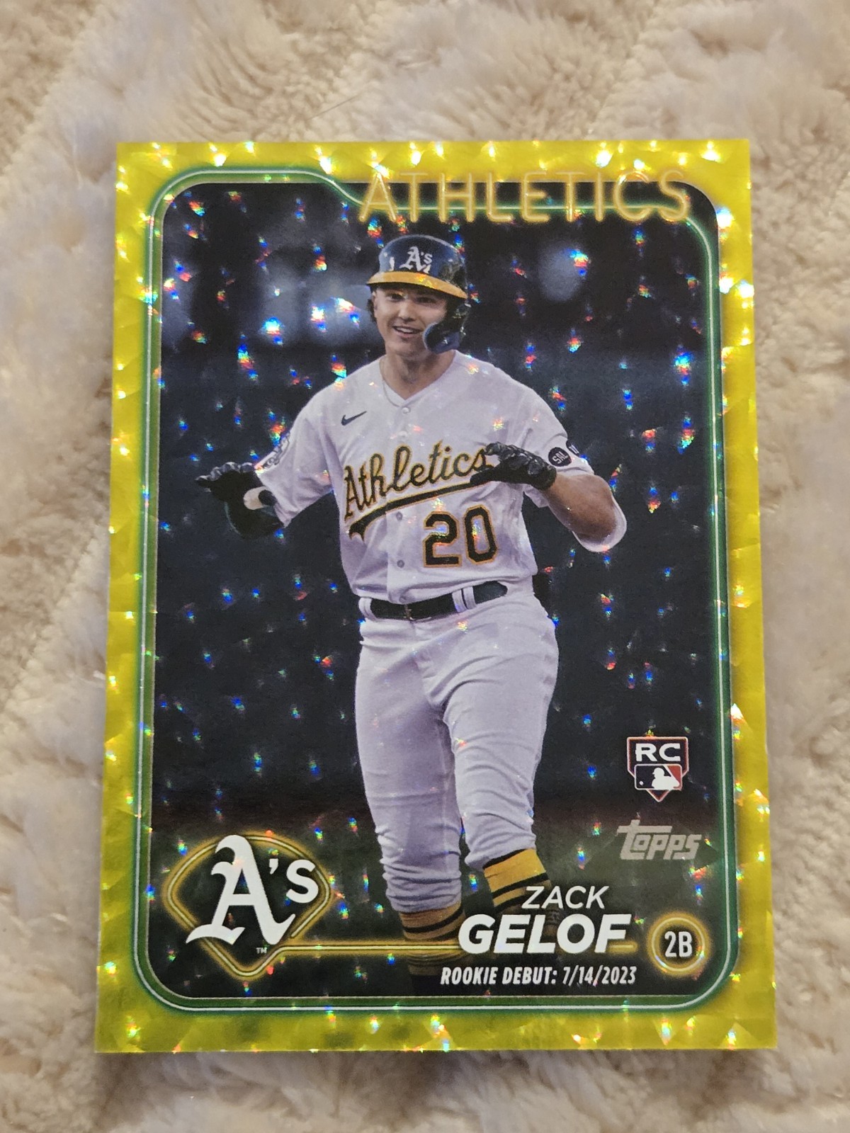 2024 Topps Update Series Rookie Debut Zack Gelof Gold Crackle Foil Rc #'d /50