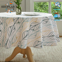 Tischdecke Abwaschbar Baumwolle Leinen Vintage Rund 120Cm FüR Garten Party