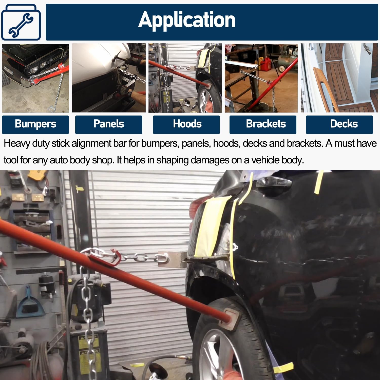 Auto Body Alignment Bar 77175 for Car Panel Bumper Alignment Repair Tool 52in