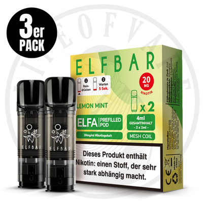 3x2 ELFA Pods by ELFBAR E-Zigarette Sparpaket E-Liquid mit 20mg Nikotin NicSalt
