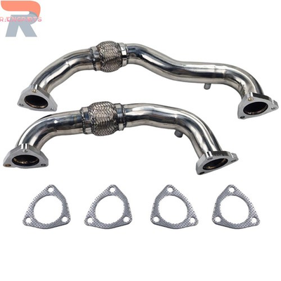 #ad For 08 10 Ford F250 550 6.4L Powerstroke Up Pipes 304 Stainless w Gaskets $151.90