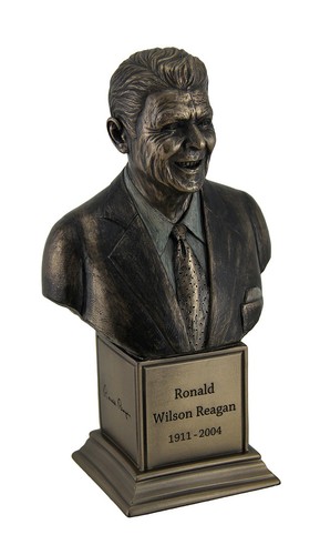 Ronald Wilson Reagan Bronze Finish Statue On Inscribed Plinth