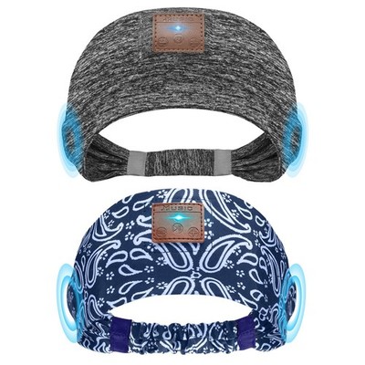 Mixiba 2-Pack Sleeping Headphones, One size fits all, Gray&pattern Blue