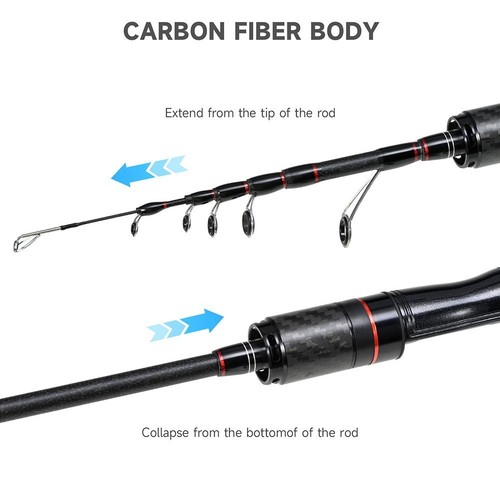38165cm Fishing Rod Lightweight Carbon Fiber Telescopic Saltwater Design - Picture 4 of 12