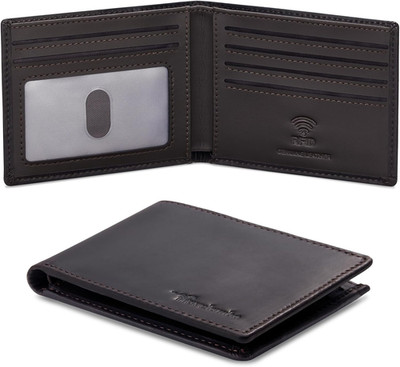 Real Leather Mens Bifold Wallet RFID Blocking Slim Minimalist Front Pocket - Thi