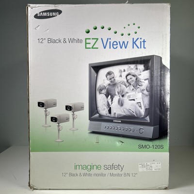 Samsung B&W 12'' CRT TV Observation Security Monitor SMO-120S W/ 3 Cameras New