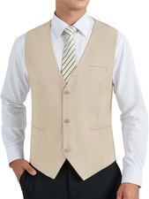 Gilet Abito Uomo Formale Panciotto Uomo Elegante Classico Cotone Matrimonio Panc