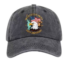 Vintage USA 250th Eagle Statue of Liberty Dad Hat, 1776-2026 Unisex Washed Cap