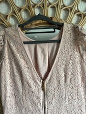 Dorthy Perkins dusty pink Stretch Lace Dress Uk 12 Evening Halloween Bride