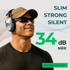 34dB NRR Hearing Protection Ear Muffs   Highest NRR Compact Design Ear Protec...