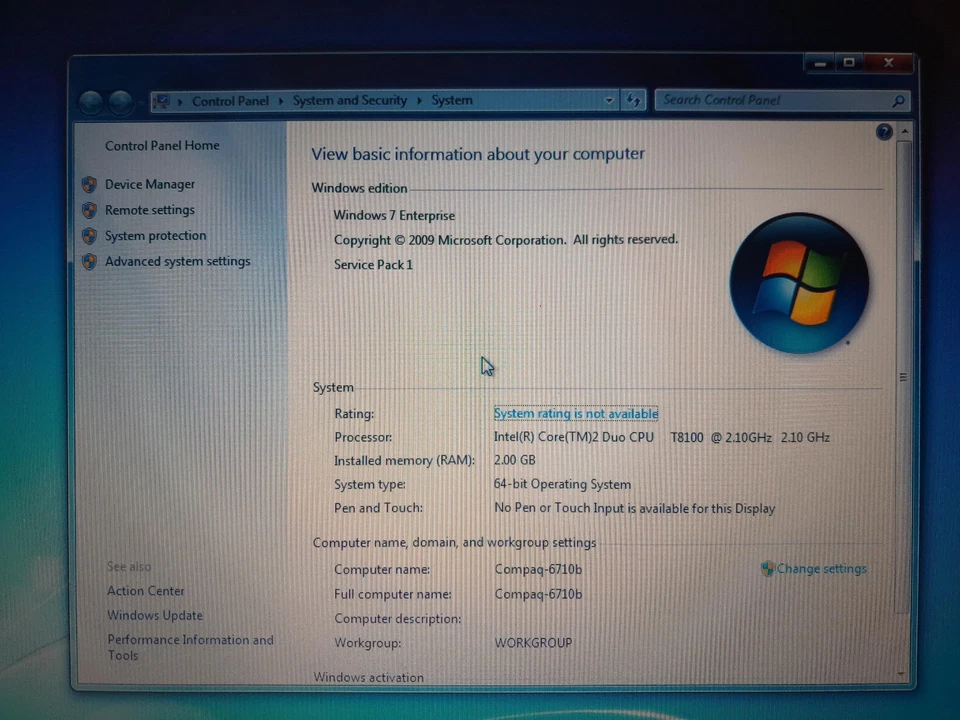 HP Compaq 6710b - 160 GB HDD, 2 GB RAM, Intel Core 2 Duo T8100 - Immagine 3 di 4