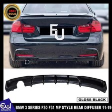REAR DIFFUSER SINGLE EXHAUST FOR BMW 3 SERIES F30 F31 MP STYLE GLOSS BLACK