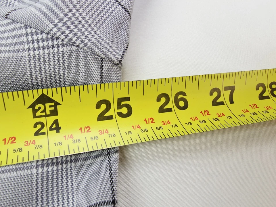 Tasso Elba Regular Fit Non Iron Size Large 16.5 34-35 Gray Check French Cuff - Image 2 of 4