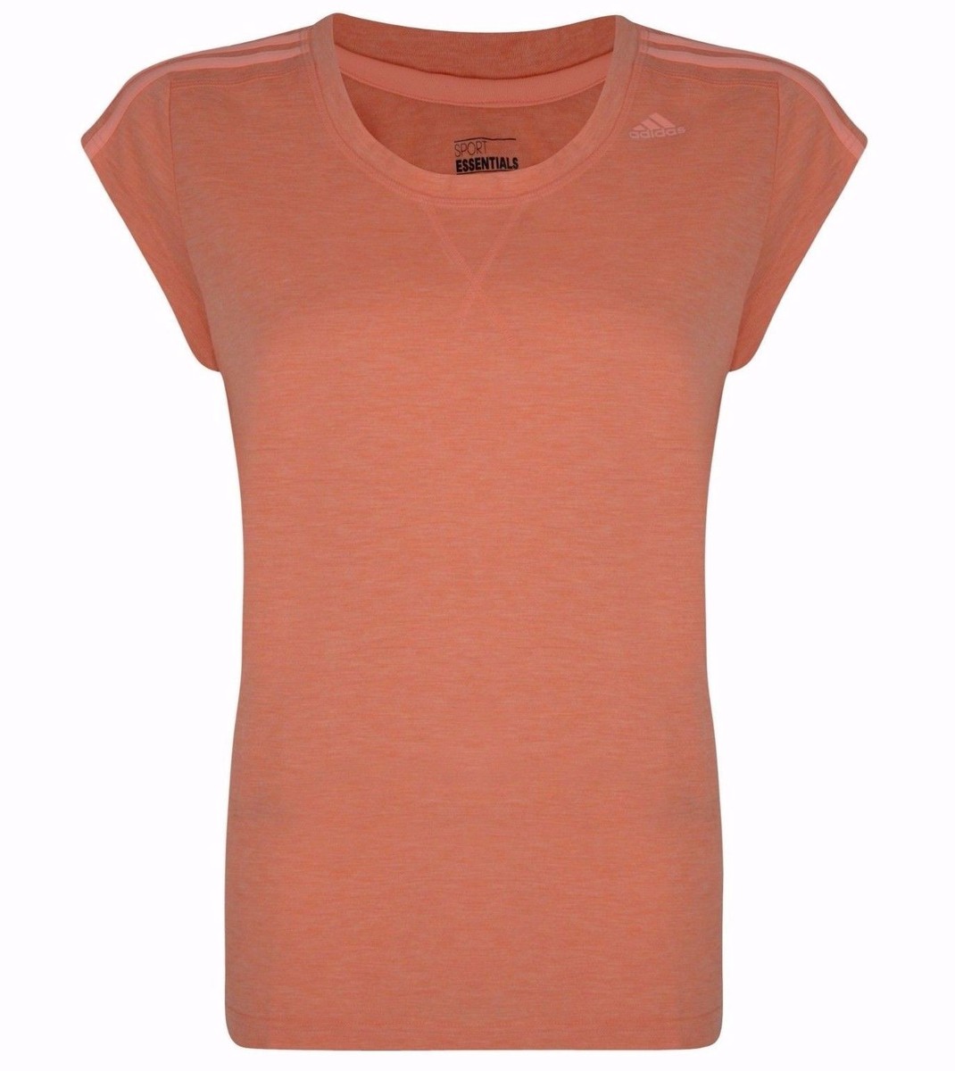 New Adidas Essentials Training T-Shirt Orange Ladies Womens