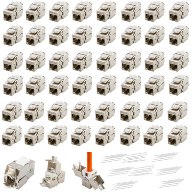 48 x Keystone Jack Modul Cat.6a RJ45 STP werkzeuglos Netzwerk Adapter LAN KOMIB