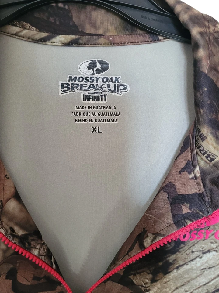 Mossy Oak Break Up Infinity Pullover Niñas XL Camuflaje Rosa 1/4 Cremallera Chaqueta Foto 3 de 4