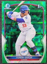 2023 Bowman Sapphire 1st Green Refractor /60 Yunior Garcia #BCP-142 Dodgers