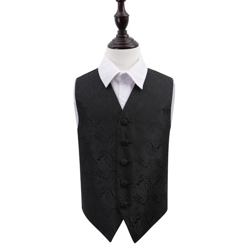 Boys Waistcoat Woven Floral Paisley Formal Wedding Tuxedo Vest Suit by DQT - Picture 6 of 38