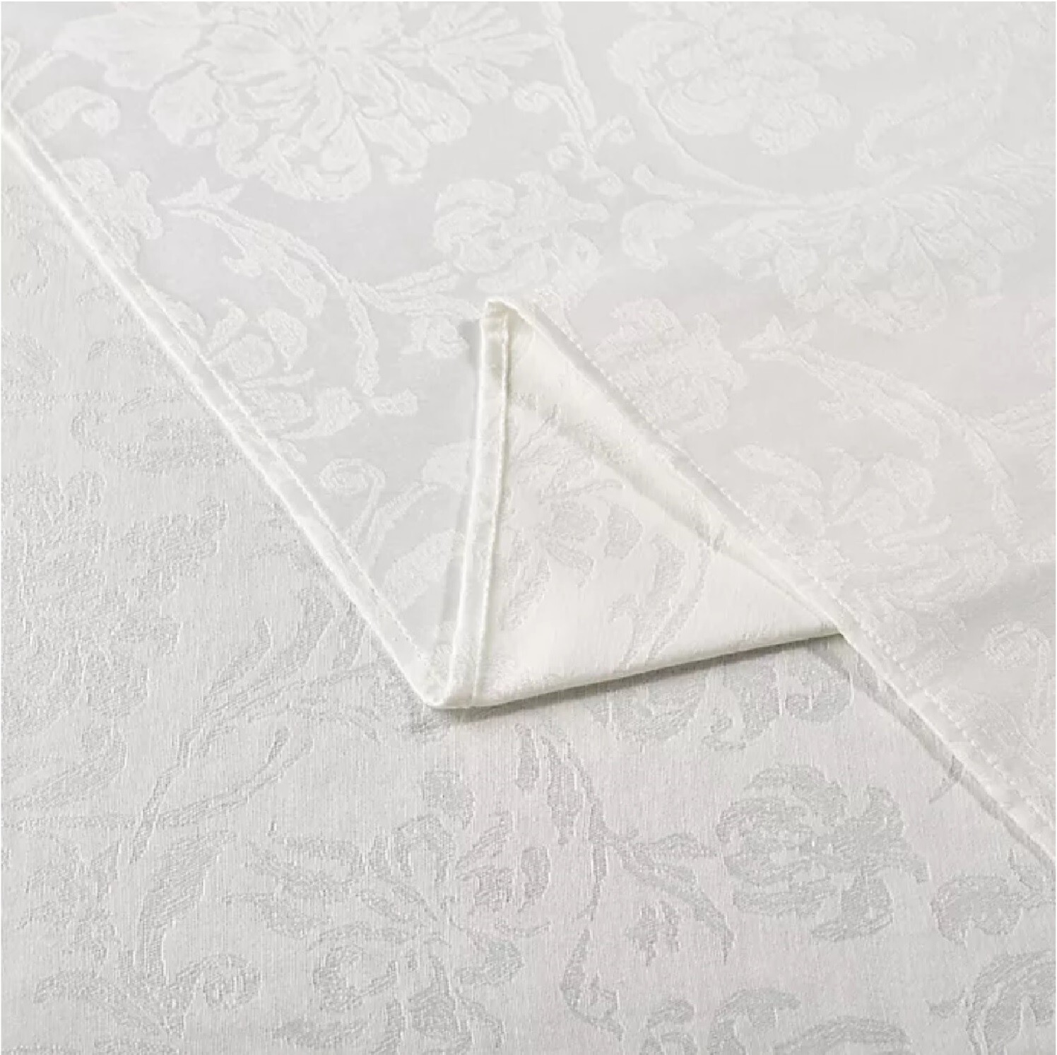2 new Winter Wonderland WHITE Holiday Medley Damask Chair Covers for Dining Room