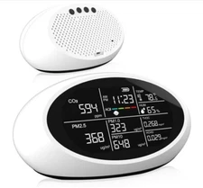 Indoor Air Quality Monitor 11-in-1 PM2.5, CO₂, HCHO, TVOC, Temp & Humidity