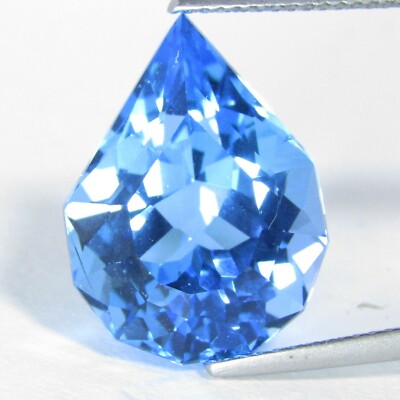 16.38Cts Stunning Natural Swizz Blue Topaz Pear Fancy Custom Cut Gemstone Rf-VDO