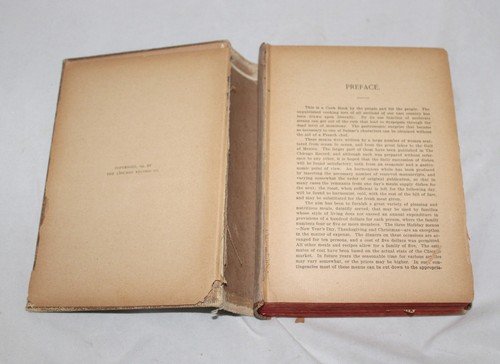 THE CHICAGO RECORD COOK BOOK 1896 ANTIQUE COOKCOOK HARDCOVER - Imagen 8 de 12