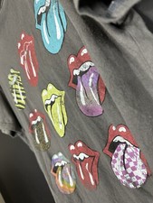 THE ROLLING STONES Graphic Print T-Shirt Soft Short Sleeve Rock and Roll Medium