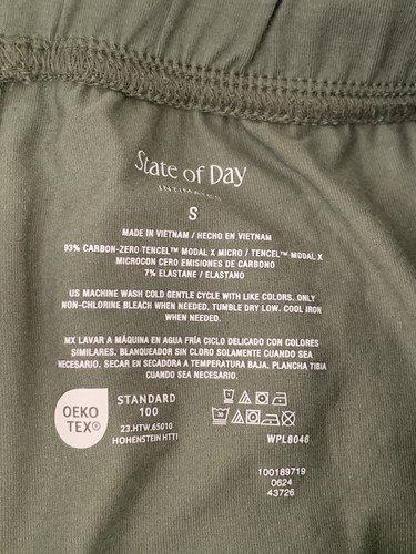 NWT! State of Day Women's Sz S Fluid-Knit Modal Pajama Pants w/ Pockets Green - Picture 4 of 4