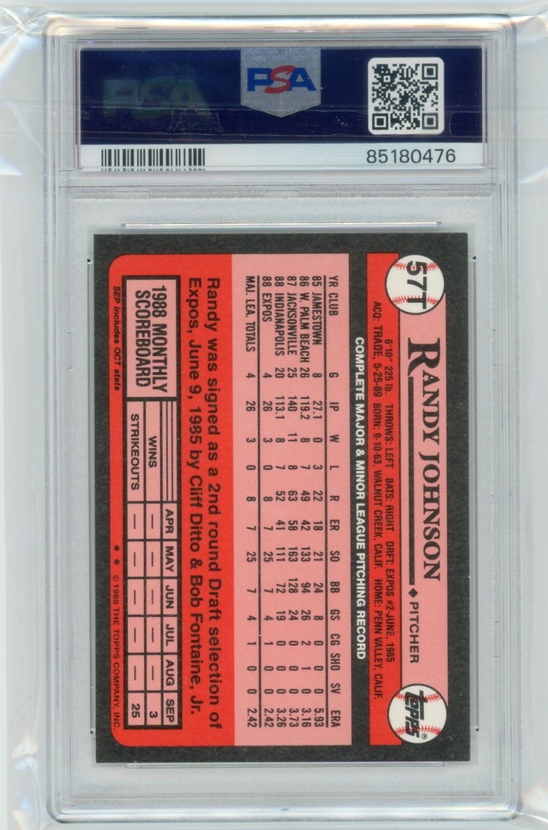 ジュニョク　PTA トレカ 1989 Topps Traded Tiffany Rookie #57T Randy Johnson PSA 9 | eBay