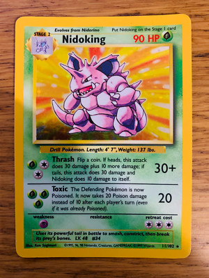 Nidoking (11/102) Holo Base Set Pokemon Karte! SCHNELLER & KOSTENLOSER VERSAND!