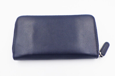シャネル CHANEL Chanel Round Zipper Wallet Smetal Fittings Serial Navy .5093