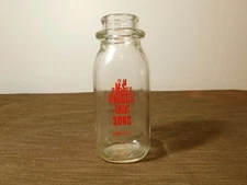 VINTAGE 1/2 HALF  PINT MILK BOTTLE 1960 NS  BRIGGS and SONS DAIRY DUNKIRK NY