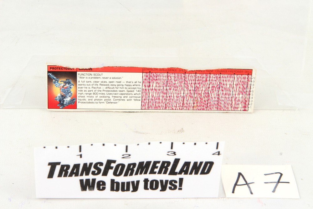 Groove Tech Specs 1986 Vintage Hasbro G1 Transformers
