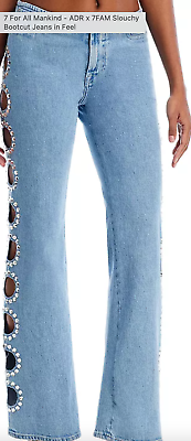 New ADR X 7FAM slouchy boot cut blue jean cut-outs w New ADR X 7FAM slouchy boot cut blue jean cut-outs w