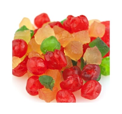 Paradise 2.25 lb CHERRY & PINEAPPLE Fruit Mix Red Green Holiday Candied Glazed