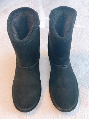 bearpaw boots Black Suade Wool Short Youth Size