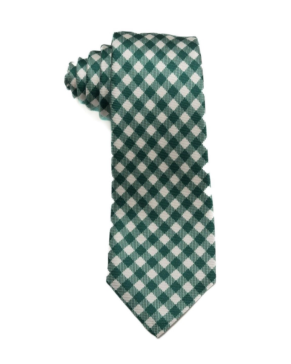 Cravate Kiton Napoli 7 Fold - 100% Soie - Motif Tartan - Neuf Sans étiquette