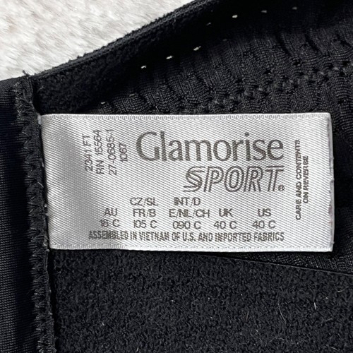 Glamorise Sport 40C No-Bounce Camisole Elite Sports Bra Black Wireless Vented - Picture 5 of 9